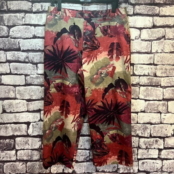 Chico's Pants - Chico's Design Purple & Green Crop Pants Size Large